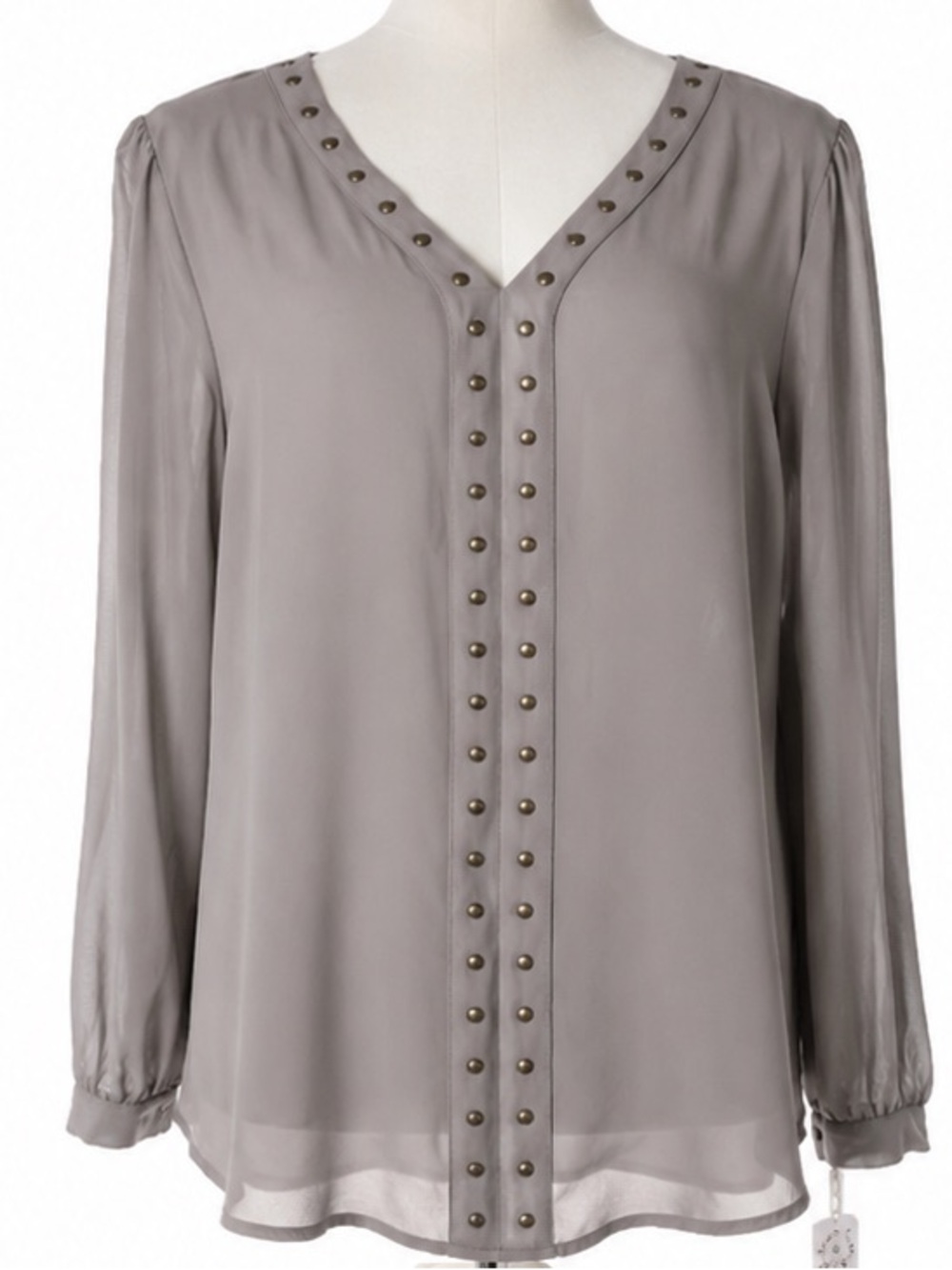 NWT Studded Tunic Blouse – Gray – M